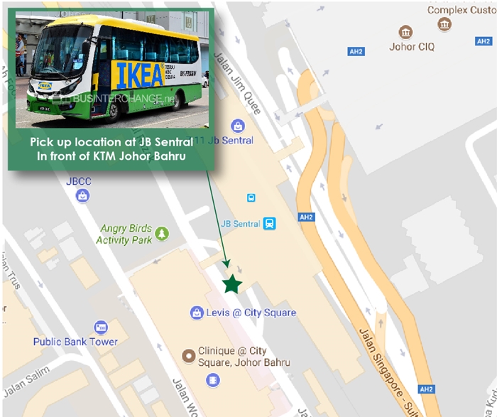 Boarding Location for IKEA Tebrau shuttle bus at JB Sentral